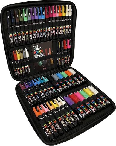 Posca PC-1M Water Based Permanent Marker Paint Pens. Extra Fine Tip for Art & Crafts. Multi Surface Use On Wood Metal Paper Canvas Cardboard Glass Fabric Ceramic Rock Stone Pebble Porcelain. Set of 8 in Saudi Arabia