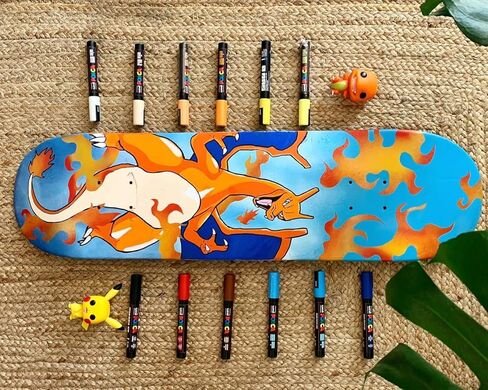 Posca PC-1M Water Based Permanent Marker Paint Pens. Extra Fine Tip for Art & Crafts. Multi Surface Use On Wood Metal Paper Canvas Cardboard Glass Fabric Ceramic Rock Stone Pebble Porcelain. Set of 8 in Saudi Arabia