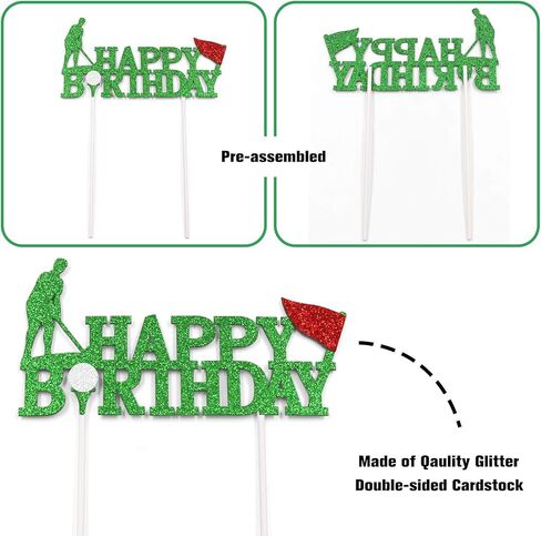 مجموعات تزيين لوازم حفلات أعياد الميلاد من الجولف، لافتة عيد ميلاد سعيد للعب الجولف باللون الأخضر، أعلى الكعكة وأغطية الكب كيك بطابع الجولف، بالونات بيضاء وأخضر وأزرق داكن وترتر لعشاق الرياضة في الهواء الطلق، وحفلة ذات طابع خاص للاعبي الجولف المتحولين الر in Kuwait