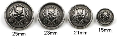 مجموعة أزرار بليزر معدنية من النحاس العتيق (البرونزي) 14 قطعة - Vine Crest - للبلازر، الدعاوى، معطف رياضي، موحد، جاكيت (فضي داكن عتيق) 15 مم 20 مم in Kuwait