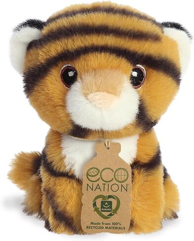 Aurora® Eco-Friendly Eco Nation™ Mini Tiger Stuffed Animal - Environmental Consciousness - Recycled Materials - Orange 5 Inches in Saudi Arabia