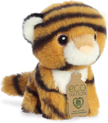 Aurora® Eco-Friendly Eco Nation™ Mini Tiger Stuffed Animal - Environmental Consciousness - Recycled Materials - Orange 5 Inches in Saudi Arabia