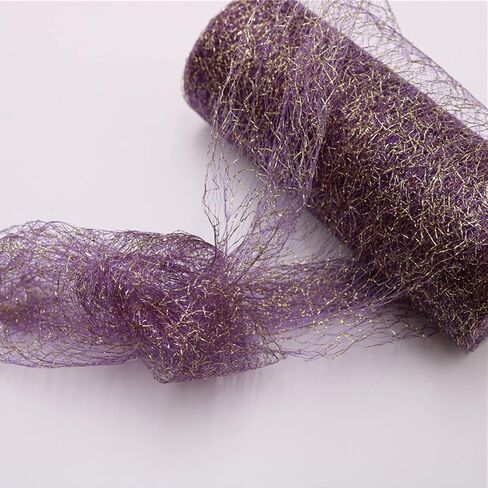Queenbox 6"x10 Yards Openwork Tulle Ribbon, Irregular Spider Web Mesh Hollow Gauze Roll Hole Lace Net Thin Fabric for DIY Art Craft, Black in Kuwait