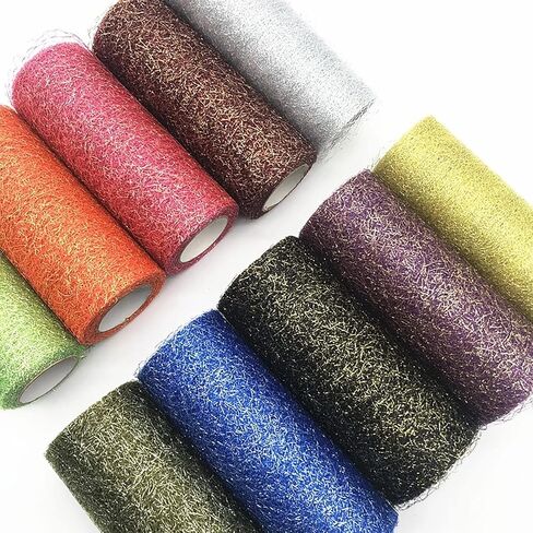 Queenbox 6"x10 Yards Openwork Tulle Ribbon, Irregular Spider Web Mesh Hollow Gauze Roll Hole Lace Net Thin Fabric for DIY Art Craft, Black in Kuwait