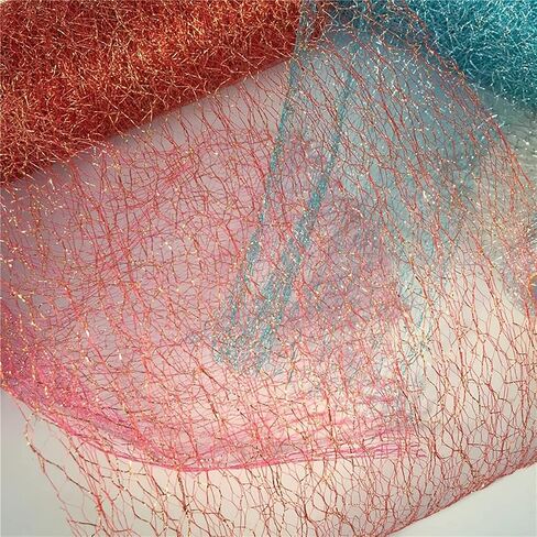 Queenbox 6"x10 Yards Openwork Tulle Ribbon, Irregular Spider Web Mesh Hollow Gauze Roll Hole Lace Net Thin Fabric for DIY Art Craft, Black in Kuwait