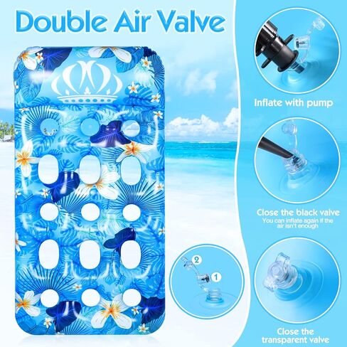 racpnel 2 حزمة تجمع يطفو طوافات حمام السباحة للبالغين، صالة حمام سباحة قابلة للنفخ مع مسند للرأس، عوامات حمام سباحة كبيرة جدًا، عوامات حمام سباحة للتبريد للدباغة، عوامات للبالغين لشاطئ بحيرة حمام السباحة in Kuwait