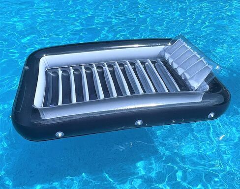 XL Floating Pool Bed, Inflatable Water Lounger Raft Float for Swimming/Tanning 70"x49" Navy Blue (Galvanox Intl.) in Saudi Arabia