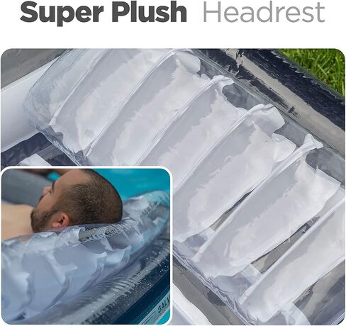 XL Floating Pool Bed, Inflatable Water Lounger Raft Float for Swimming/Tanning 70"x49" Navy Blue (Galvanox Intl.) in Saudi Arabia