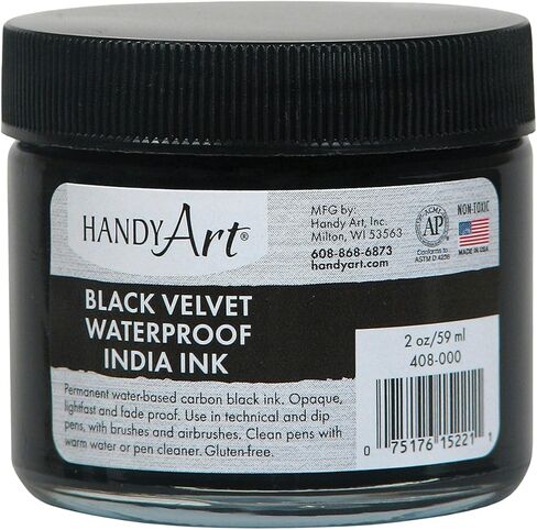 Handy Art Black Velvet India Ink 2oz Glass Jar in Saudi Arabia