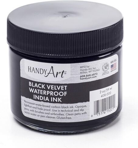Handy Art Black Velvet India Ink 2oz Glass Jar in Saudi Arabia
