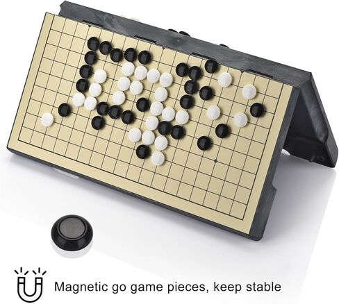 مجموعة ألعاب QuadPro 19x19 Go Board مع لوحة قابلة للطي محمولة جديدة للسفر (12.36 بوصة) وأحجار بلاستيكية مغناطيسية للأطفال والكبار in Kuwait