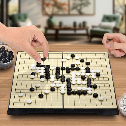 مجموعة ألعاب QuadPro 19x19 Go Board مع لوحة قابلة للطي محمولة جديدة للسفر (12.36 بوصة) وأحجار بلاستيكية مغناطيسية للأطفال والكبار in Kuwait