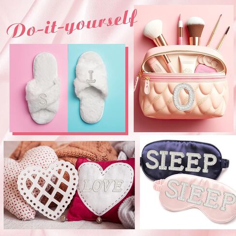 130 قطعة من رقع حجر الراين واللؤلؤ على الكي من جليتينسيل، رقع حروف لامعة مزينة باللؤلؤ مزينة بالكي على الحروف الابجدية الانجليزية من A-Z لاصلاح الحرف اليدوية in Kuwait