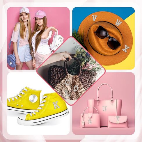 130 قطعة من رقع حجر الراين واللؤلؤ على الكي من جليتينسيل، رقع حروف لامعة مزينة باللؤلؤ مزينة بالكي على الحروف الابجدية الانجليزية من A-Z لاصلاح الحرف اليدوية in Kuwait