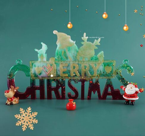 قالب عيد الميلاد من DSHE للراتنج، زخرفة شجرة عيد الميلاد المجيد، قالب صب مجوهرات من السيليكون، قالب إيبوكسي من الراتنج، أداة ديكور يدوية لصنع زينة باب عيد الميلاد لتزيين المنزل بنفسك in Kuwait