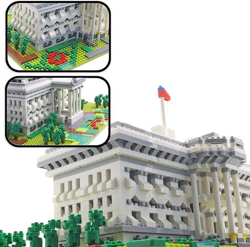 دفوب مكعبات بناء صغيرة صغيرة بتصميم معماري وايت هاوس (2021 قطعة) - مجموعة مكعبات بناء ثلاثية الابعاد للاطفال والكبار in Kuwait