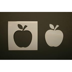 Beautiful 4" Stencil - Apple - Quality Reusable Stencils for Painting Crafts and Decor - Decor on Walls Fabric & Furniture Recyclable DIY in Saudi Arabia
