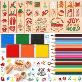Yexiya 48 Pieces Valentine Stamps Wooden Rubber Stamps with Ink Pad Colored Pencil Ink Pad Coloring Pencil Art Supplies Set for DIY Party Favor Gift(Bunny Style) in Saudi Arabia