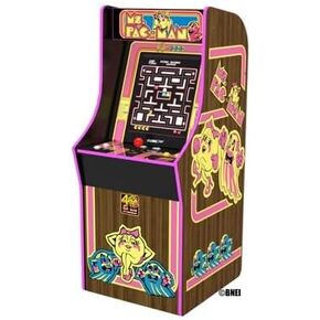 ARCADE1UP السيدة باك مان الذكرى الأربعين الكلاسيكية 10 في 1 آلة خزانة ألعاب الفيديو بدون عملة لغرف الترفيه المنزلية in Kuwait