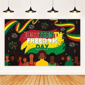 لافتة حفلات كبيرة الحجم من Juneteenth، لافتة حفلات الأمريكيين السود، يوم الحرية، زينة احتفالية، لافتة حفلات الاستقلال Juneteenth in Kuwait