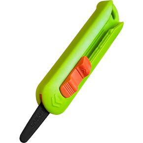 CANARY Box Cutter Auto Retractable Blade, Safety Box Opener Tool [Non-Stick Fluorine Coating Blade], Made in JAPAN, Green (DC-20F-1)