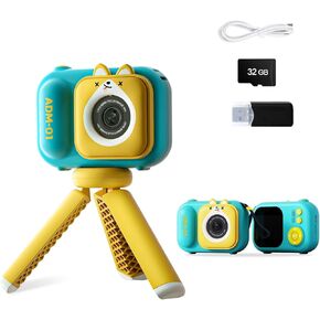 Kids Camera, HD Digital Video Cameras for Toddler,Autism Toys Portable Toy for 3 4 5 6 7 8 Year Old Childrens Christmas Birthday Gifts for Boy and Girls, Age 3-9 with 32GB SD Card-Pink