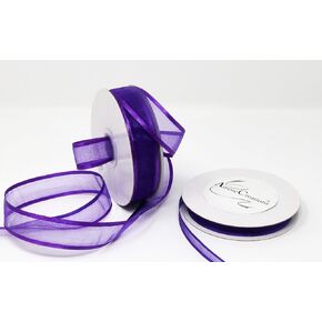 AmoreCreations 5/8 Inch x 25yds Organza Ribbon with Satin Trim for Wedding Baby Shower Gifts DIY Bows Craft Dancer Wands and More - Colors Guaranteed by AmoreCreations (Burgundy) in Saudi Arabia