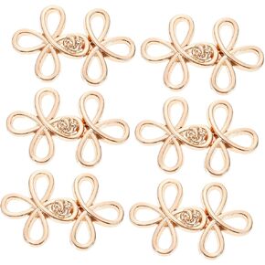 FOYTOKI 6 Pairs Buckle Chinese Knot Buttons Chinese Frog Buttons Frog Closures for Clothing Tang Suit Buttons Pants Clips for Waist Metal Trim Metal Sewing Fasteners Blindfold Alloy Coat