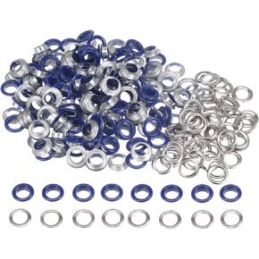 HARFINGTON 200 Set Color Round Grommets 6mm 1/4" Hole Metal Eyelets with Washers for Scrapbooking Shoes Clothes Leather Canvas, Bronze