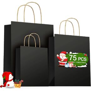 حقائب هدايا UCGOU مقاس 5.25 × 3.75 × 8 و8 × 4.25 × 10.5 و10 × 5 × 13 بوصة مقاس مختلط 75 قطعة إجماليًا - 25 قطعة لكل كيس ورق كرافت بني مع مقابض وحقائب تسوق وحقائب هدايا للحفلات وحقائب الهدايا الجيدة in Kuwait