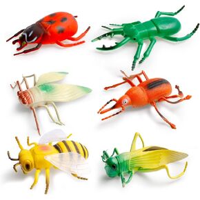 مجموعة مجسمات حشرات كبيرة من ايدينيدز مكونة من 6 قطع بتصميم خنفساء واقعية، نموذج حشرات خنفساء مقلد لحفلات اعياد الميلاد والهالوين، مقاس L in Kuwait