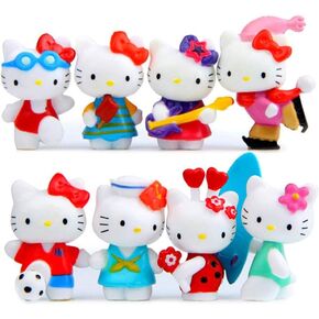 هايستايل مجموعة العاب شخصيات قطط لطيفة مكونة من 8 قطع، مجموعة العاب مجسمات صغيرة لتزيين الكيك والنباتات وتزيين السيارات in Kuwait