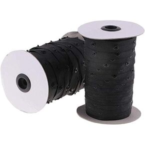 50 Yards Snap Tape Sewing Snap Tape Buttons Zipper Fastener Replacement for Baby Lingerie Teddy Crotch Sewing DIY - Black in Saudi Arabia