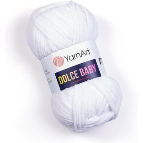 Yarnart Dolce Baby Yarn من Yarnart Soft Chenille Velvet Medium Moyen Medio Yarn Blanket amigurumi Crochet Yarn 50 جرام (1.76 أونصة) 93 ياردة (741)