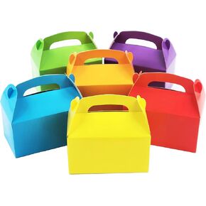 The Dreidel Company Gable Treat Boxes, Party Favors, 6.25" x 3.5" x 3.5" Inch Box, Pack of 25 (Navy Blue) in Saudi Arabia