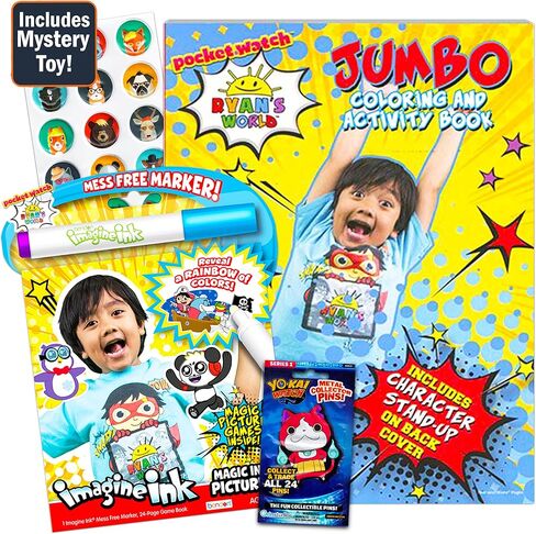 مجموعة كتب التلوين من ريانز وورلد - مجموعة كتب الأنشطة العالمية من ريانز تضم العاب واحجيات وملصقات والمزيد (مستلزمات حفلات ريانز وورلد) in Kuwait