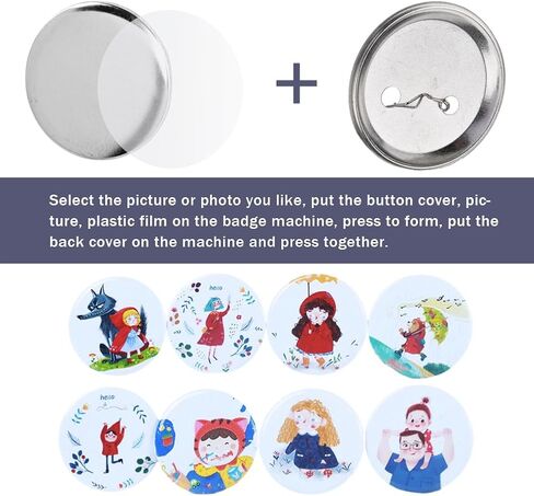 110 قطعة من لوازم صنع الأزرار الفارغة لالة صنع الازرار، اجزاء زر دبوس شارة دائرية، 58 ملم 44 ملم دبوس غطاء خلفي مع غشاء شفاف، لمستلزمات الحرف اليدوية (فضي، ابيض) in Kuwait