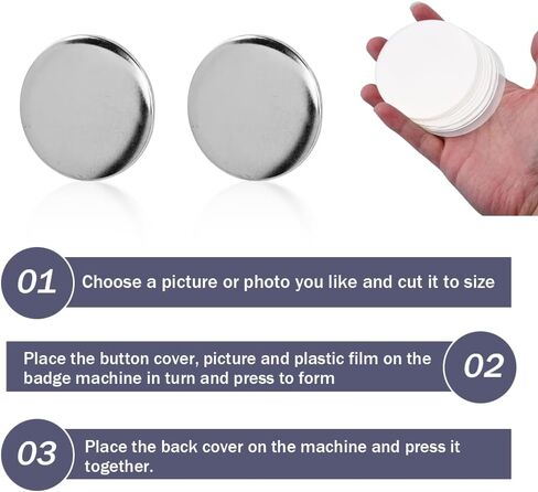 110 قطعة من لوازم صنع الأزرار الفارغة لالة صنع الازرار، اجزاء زر دبوس شارة دائرية، 58 ملم 44 ملم دبوس غطاء خلفي مع غشاء شفاف، لمستلزمات الحرف اليدوية (فضي، ابيض) in Kuwait