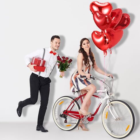 Talltalk 200 Pack Valentine's Day Balloons 10 Inch Heart Shape Balloons Red Heart Foil Helium Balloons for Valentines Day Birthday Wedding Bridal Shower Baby Shower Party Decoration(Red) in Saudi Arabia