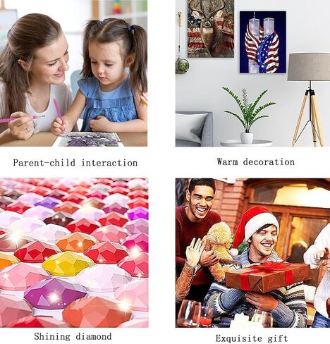 لوحات الماس 5D DIY مضحك الغابات الماعز الكريستال جولة الحفر صورة اليدوية التطريز الفن لشريط مقهى المرآب المنزل هدية عيد ميلاد الزفاف (8x12 بوصة) in Kuwait