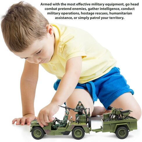 Click N' Play Military Logistics Transport Unit 16 Piece Play Set with Accessories, Green in Kuwait