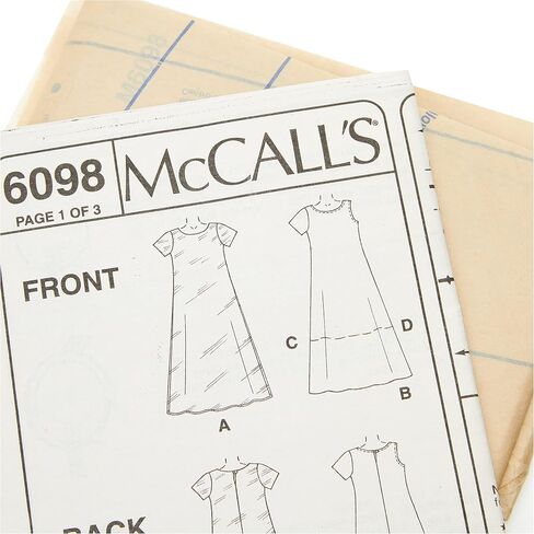 McCall's Patterns M6098 Girls' Dresses in 2 Lengths, Size CS (12-14-16) in Saudi Arabia