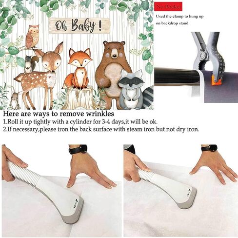 لافتة خلفية من وودلاند بيبي شاور خلفية مخلوقات حيوانات الزغب لمستلزمات حفلات الغابات، ديكورات وودلاند جنس تكشف خلفية صور - 2.13 سم × 1.52 متر in Kuwait