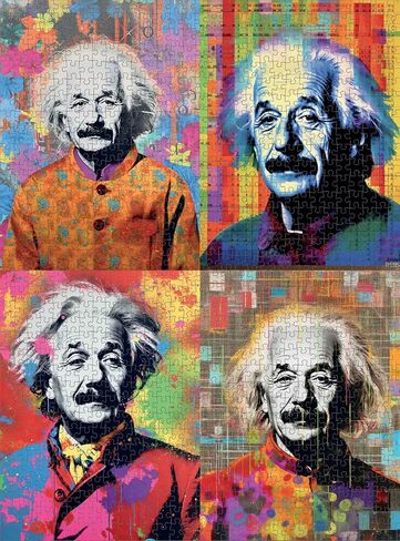The Genius Quartet - أفضل أحجية الصور المقطوعة الجديدة المكونة من 1000 قطعة للبالغين - تصميم حصري لفن البوب ​​ألبرت أينشتاين - ألغاز ممتازة صديقة للبيئة من Cross & Glory - هدية مثالية لمحبي الألغاز in Kuwait