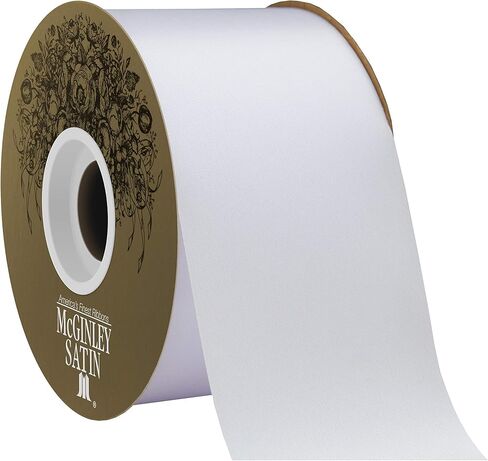 Berwick Offray 2.5" Polyester Lustre Satin Ribbon, White, 50 Yards in Saudi Arabia
