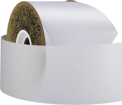 Berwick Offray 2.5" Polyester Lustre Satin Ribbon, White, 50 Yards in Saudi Arabia
