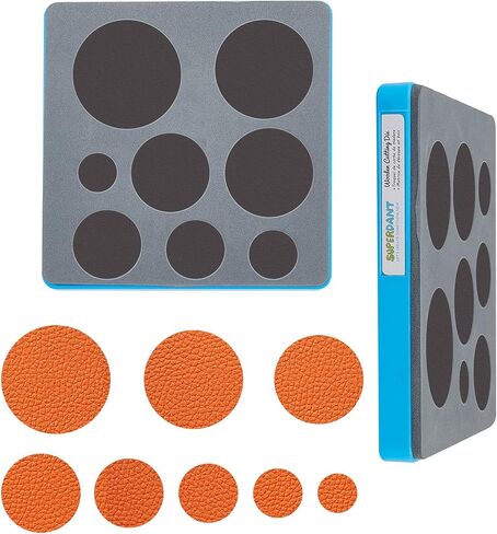 قوالب قطع نصف دائرية من الجلد من SUPERDANT مقاس 9 قطع نصف دائرة مصنوعة من تأثير التراص الخشبي للنساء ومفاتيح الأطفال وحقائب الظهر والأمتعة والقطط والكلاب in Kuwait