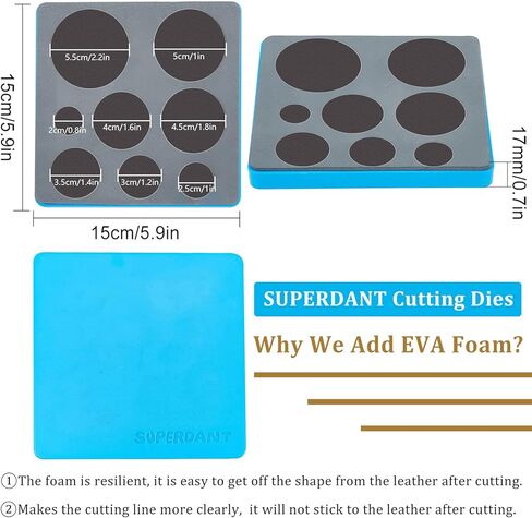 قوالب قطع نصف دائرية من الجلد من SUPERDANT مقاس 9 قطع نصف دائرة مصنوعة من تأثير التراص الخشبي للنساء ومفاتيح الأطفال وحقائب الظهر والأمتعة والقطط والكلاب in Kuwait