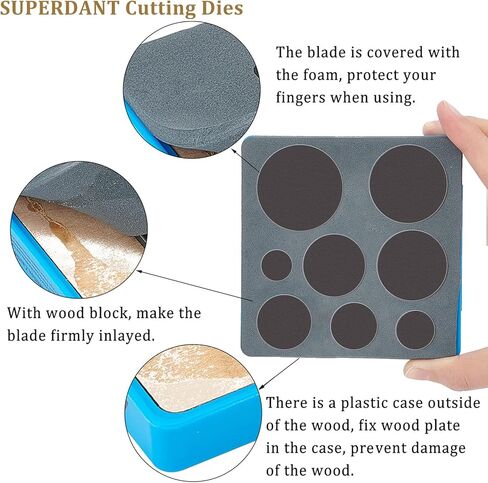 قوالب قطع نصف دائرية من الجلد من SUPERDANT مقاس 9 قطع نصف دائرة مصنوعة من تأثير التراص الخشبي للنساء ومفاتيح الأطفال وحقائب الظهر والأمتعة والقطط والكلاب in Kuwait