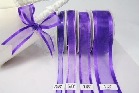 AmoreCreations 5/8 Inch x 25yds Organza Ribbon with Satin Trim for Wedding Baby Shower Gifts DIY Bows Craft Dancer Wands and More - Colors Guaranteed by AmoreCreations (Burgundy) in Saudi Arabia